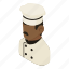 african, american, chef, food, isometric, man, object 