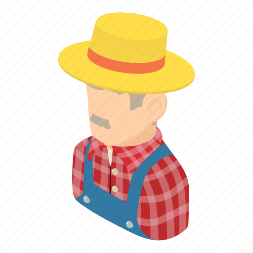 Agriculture, farm, farmer, farming, isometric, man, object icon - Download on Iconfinder