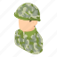 army, isometric, man, military, object, person, soldier 