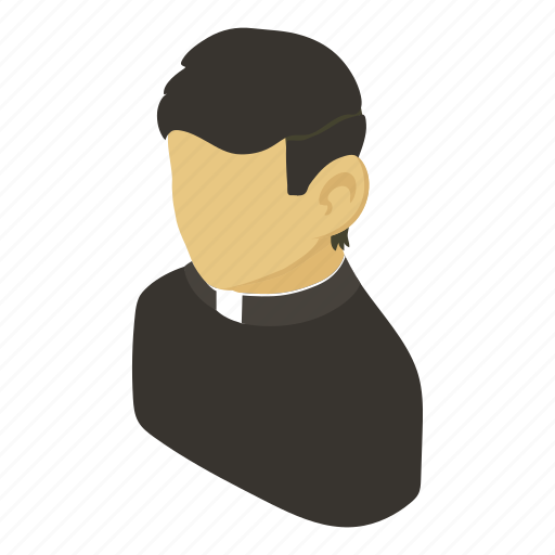 Asian, christianity, faith, father, isometric, object, priest icon - Download on Iconfinder