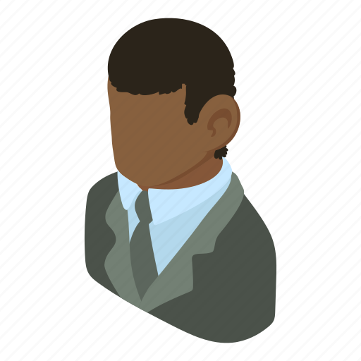 African, american, banker, businessman, isometric, man, object icon - Download on Iconfinder
