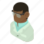 african, american, assistant, isometric, laboratory, object, science 