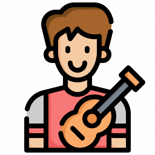 Guitar, player, music, playing, acoustic icon - Download on Iconfinder