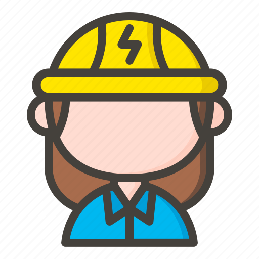 Avatar, electric, electrician, female, female electrician icon - Download on Iconfinder