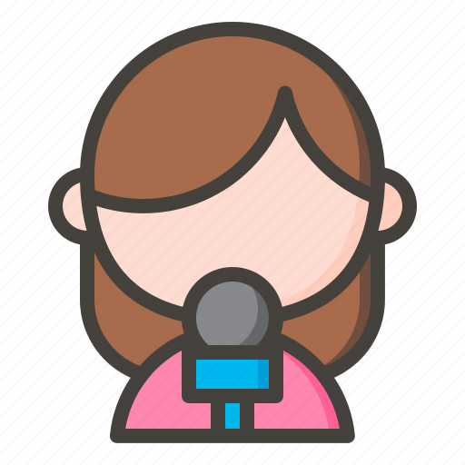 Avatar, female, journalist, news, reporter icon - Download on Iconfinder