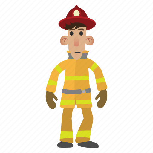 Fire, firefighter, helmet, hose, job, male, people icon - Download on Iconfinder