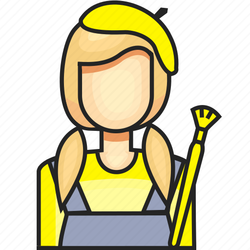 Artist, avatar, female, profession icon - Download on Iconfinder
