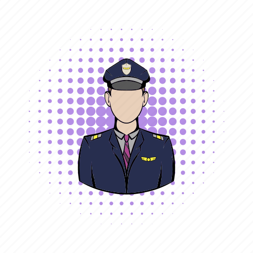 Aircraft, airplane, captain, comics, pilot, travel, uniform icon - Download on Iconfinder