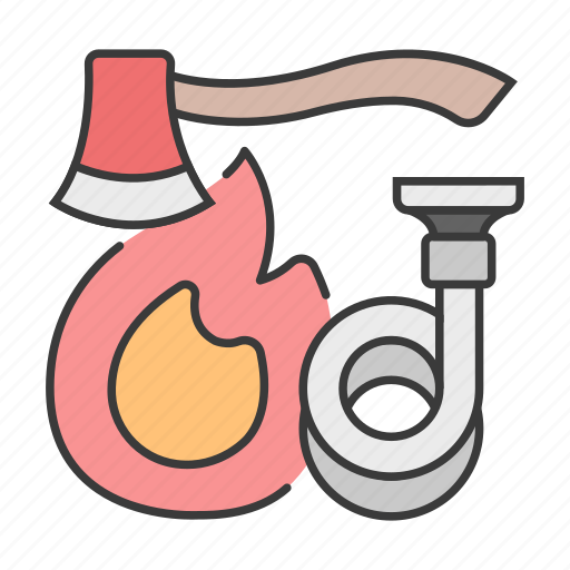 Axe, career, extinguisher, fire, firefighte, hose, profession icon - Download on Iconfinder