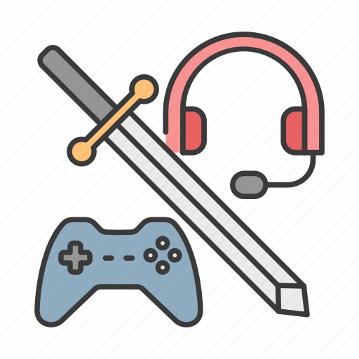 Career, controller, game, gamer, headphone, profession, sword icon - Download on Iconfinder