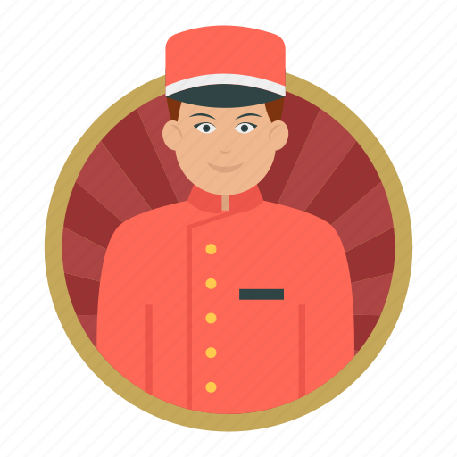 Bell boy, hotel boy, bellhop, waiter, serving, staff, employee icon - Download on Iconfinder