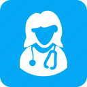 doctor, female, medical, patient, stethoscope, tablet 