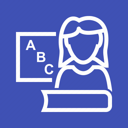 Board, classroom, college, female, professor, school, teacher icon - Download on Iconfinder