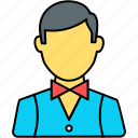 boy, male, waiter, avatar, man, person, profile