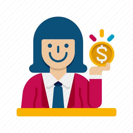 Banker, bank, economy, finance, money, female, woman icon - Download on Iconfinder