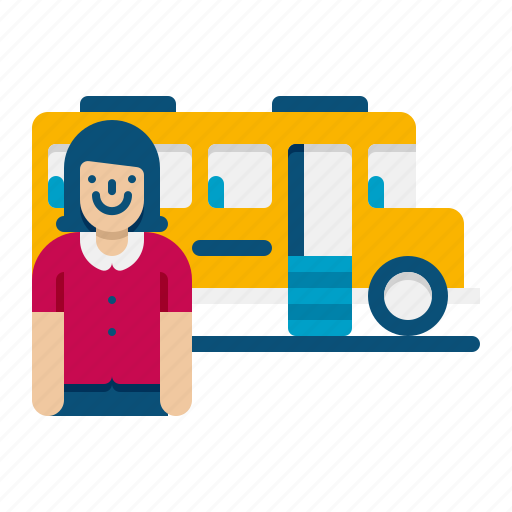 Bus, driver, transport, vehicle, female, woman icon - Download on Iconfinder