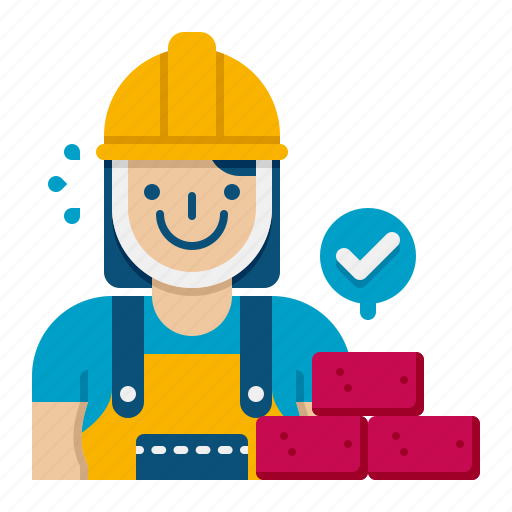 Laborer, labor, blue collar, construction, worker, building, female icon - Download on Iconfinder