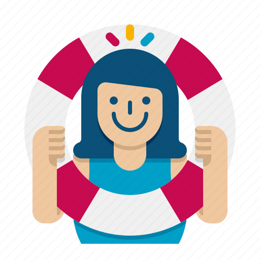 Lifeguard, swimming, swimming pool, water, rescuer, rescue, female woman icon - Download on Iconfinder