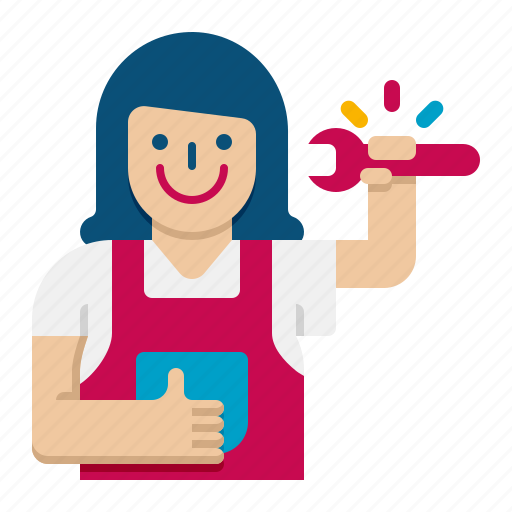 Mechanic, repair, wrench, engineer, female, woman icon - Download on Iconfinder