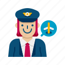 pilot, captain, airplane, aeroplane, flight, plane, woman, female