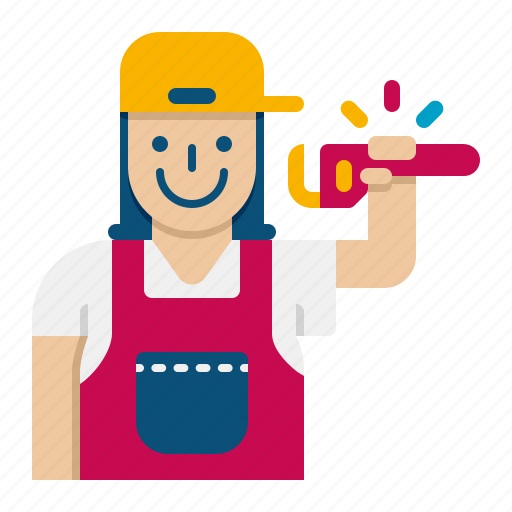 Plumber, plumbing, mechanical, mechanic, female, woman icon - Download on Iconfinder