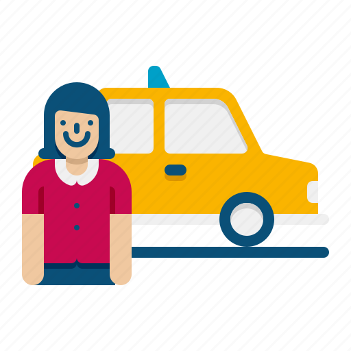 Taxi, driver, transport, car, service, vehicle, female icon - Download on Iconfinder