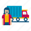 truck, driver, logistic, cargo, driving, vehicle, female, woman, delivery 