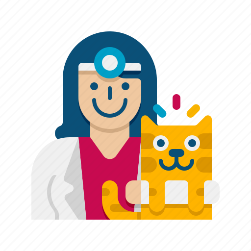 Veterinarian, vet, pet, animals, cats, veterinary, female doctor icon - Download on Iconfinder