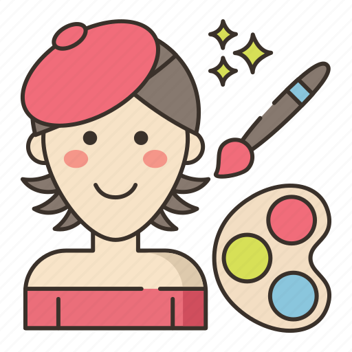 Artist, painting, paint, paint brush, drawing, female, woman icon - Download on Iconfinder