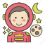 astronaut, astronomy, science, planet, outer space, female, woman 