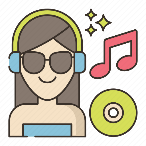 Dj, music, party, instrument, female, woman icon - Download on Iconfinder