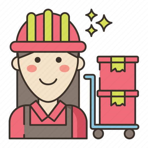 Laborer, labor, blue collar, worker, female, woman icon - Download on Iconfinder