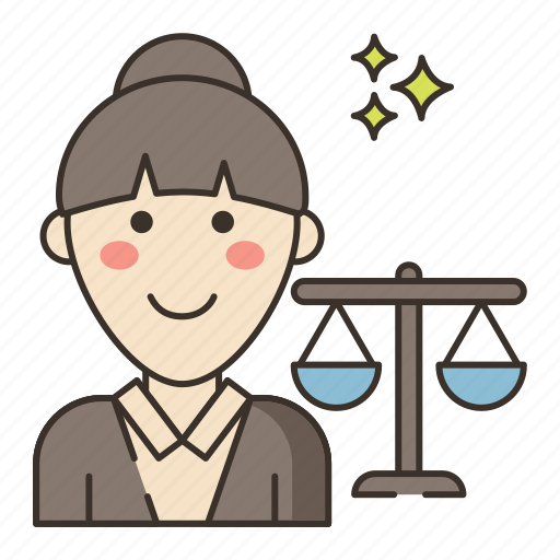 Lawyer, justice, law, legal, scale, female, woman icon - Download on Iconfinder
