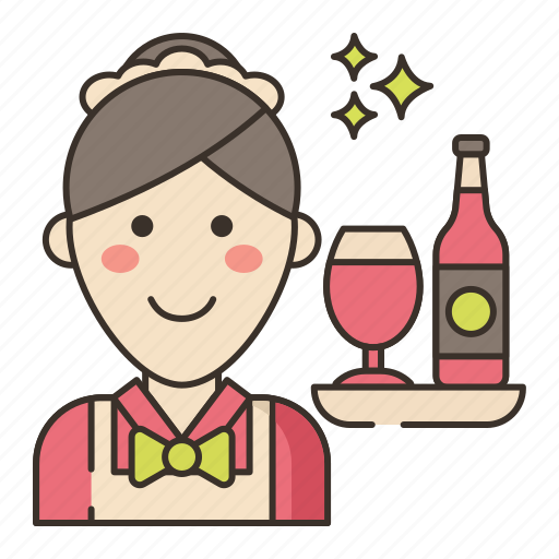 Waitress, restaurant, server, female, woman icon - Download on Iconfinder