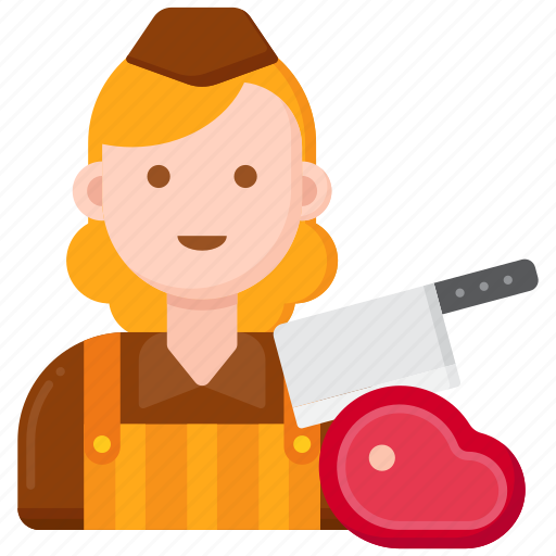 Butcher, female, woman, meat icon - Download on Iconfinder