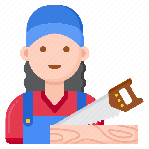 Carpenter, carpentry, woodwork, lumberjack, handyman, female, woman icon - Download on Iconfinder