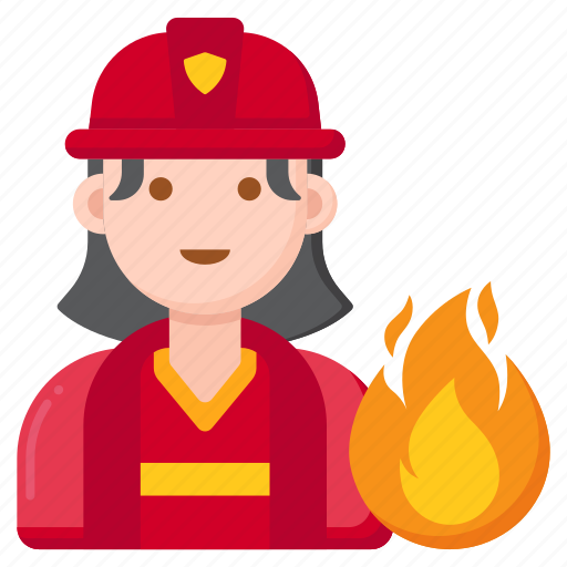 Firefighter, fireman, emergency, rescue, fire, female, woman icon - Download on Iconfinder