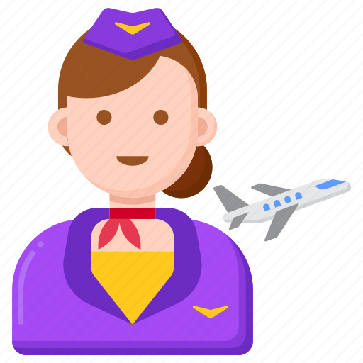 Flight, attendant, airplane, travel, woman, female icon - Download on Iconfinder