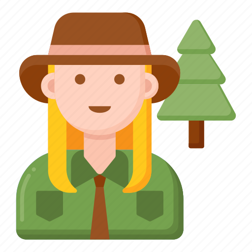 Forest, ranger, ecologist, scientist, adventurer, female, woman icon - Download on Iconfinder