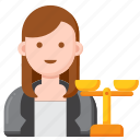 lawyer, law, justice, court, scale, female, woman