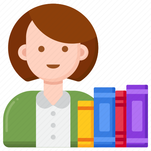 Librarian, library, books, keeper, female, woman icon - Download on Iconfinder