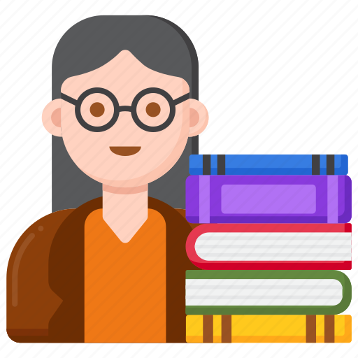 Librarian, library, books, keeper, female, woman icon - Download on Iconfinder