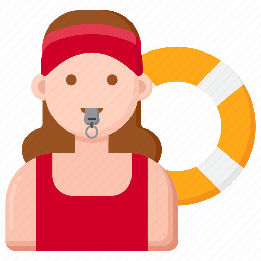 Lifeguard, rescuer, rescue, female, woman, swimming icon - Download on Iconfinder