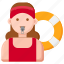 lifeguard, rescuer, rescue, female, woman, swimming 