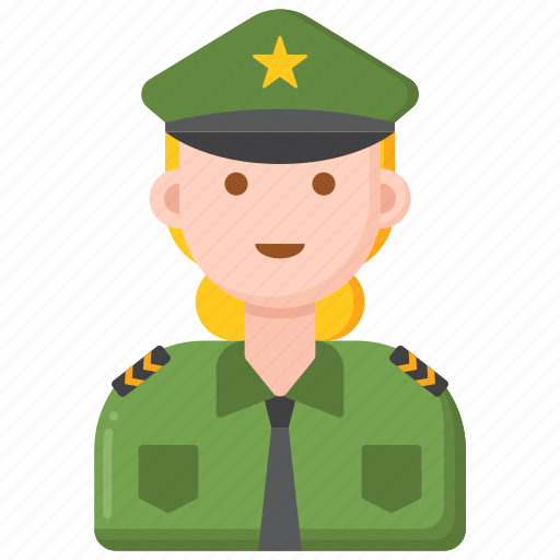 Military, officer, army, solidier, female, woman icon - Download on Iconfinder