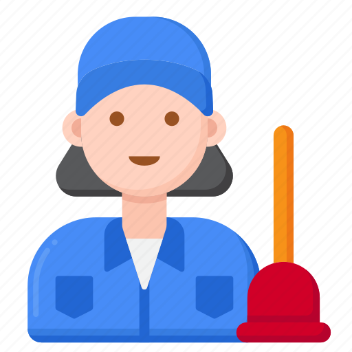Plumber, plumbing, repair, service, female, woman icon - Download on Iconfinder