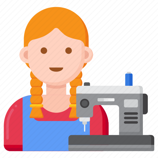 Tailor, sewing, sew, sewing machine, tailoring, dress-maker, female icon - Download on Iconfinder