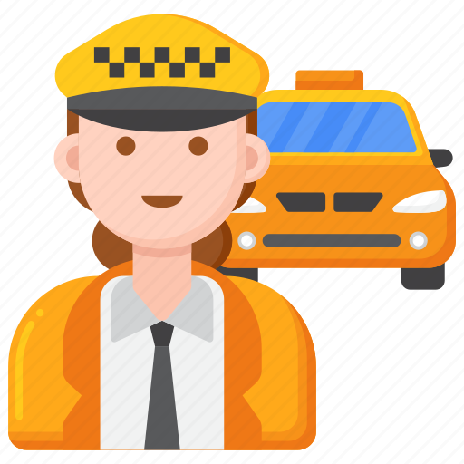 Taxi, driver, car, transportation, service, female, woman icon - Download on Iconfinder