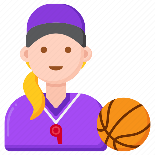 Trainer, coach, training, basketball, female, woman, game icon - Download on Iconfinder