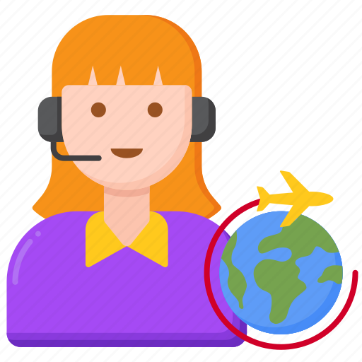 Travel, agent, vacation, holiday, tourism, female, woman icon - Download on Iconfinder